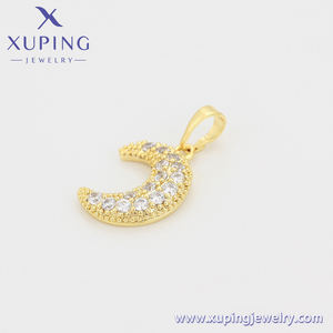Jewelry XUPING Perhiasan Harga Diskon Bintang Bulan Bentuk Liontin Micro-set Zircon 3A + WANITA 14K Warna Emas Perhiasan Liontin - Product Image 2