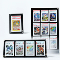 Vitrine moderne portable en acrylique à 4 emplacements pour cartes gradées et boosters Pokémon anglais – Taille/Épaisseur personnalisables