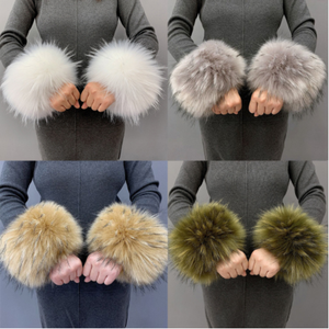 Заводская изготовленная на заказ одежда из искусственной лисы на запястье енота тканая плюшевая 100% полиэстер А4 Размер длинные волосы из искусственного меха 10 шт./поли сумка 150 - Product Image 3