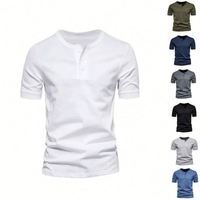 Kaos Pria Slim Fit Kerah Bulat Berpinggiran Lengkung Berkualitas Tinggi Lengan Pendek Logo Kustom Polos