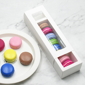 Wholesale customized christmas gift macaron boxes with clear window packaging paper box