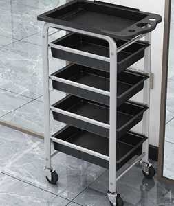 Chariot de coiffure professionnel noir 2026 avec 5 tiroirs pour salon de beauté, spa et barbier - Product Image 6