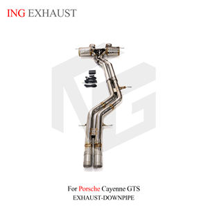Catback d'échappement en acier inoxydable haute Performance ING pour Porsche <span class=keywords><strong>Cayenne</strong></span> GTS <span class=keywords><strong>958</strong></span> 4.8L mise à niveau <span class=keywords><strong>Turbo</strong></span> <span class=keywords><strong>S</strong></span> tuyaux système d'échappement - Product Image 5