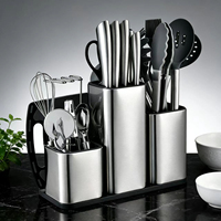 Peralatan Dapur Stainless Steel Laris Manis, Alat Masak, Peralatan Masak Silikon Set dengan Tempat Penyimpanan