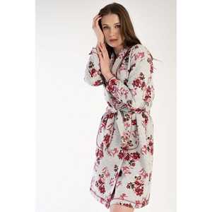 Robe courte matelassée à col châle et manches longues pour femme – Vêtement de nuit confortable - Product Image 4