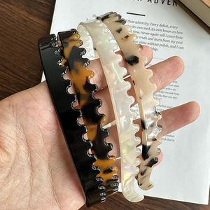 Bandeau en acétate d'écaille de tortue pour femmes minces de luxe élégant et antidérapant - Product Image 2