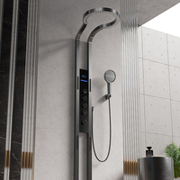 Ensemble de douche pluie Gun Gary Colonne de douche thermostatique intelligente avec panneau de douche à affichage de la température
