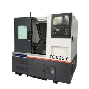 TCK25Y hassas çin 2_3 eksen dönüm Metal için merkez makinesi fiyat eğimli yatak Cnc torna makinesi