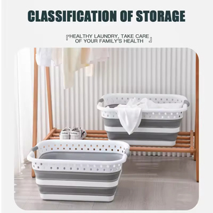 Cesto per Bucato Pieghevole <span class=keywords><strong>da</strong></span> 38L, Grande Capacità, in Plastica con Manici per Casa e <span class=keywords><strong>Bagno</strong></span> - Product Image 4