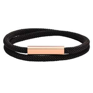 <span class=keywords><strong>Pulsera</strong></span> personalizada grabada para parejas, cordón rojo Milán, brazalete trenzado de doble capa con cierre cuadrado de acero de titanio para el Día de la madre - Product Image 5