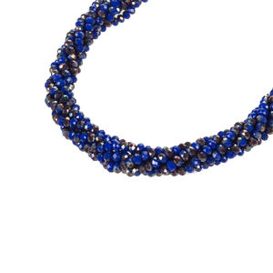 Collier en cristal à chaîne torsadée bleu foncé de 18 pouces, accessoire élégant en verre - Product Image 5