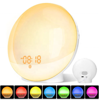 Smart Wake luz dormir ayuda alarma de reloj Digital Wifi aplicación de voz Control Sunrise Sunset simulación Radio FM lámpara colorida