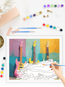Pittura di pittura acrilica di CHENISTORY con numeri pittura per chitarra per disegnare con numeri su tela paesaggio decorazione per la casa - Product Image 3