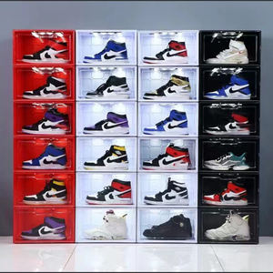 Boîte de rangement carrée en plastique PP pour chaussures de sport à domicile, avec affichage LED magnétique et éclairage LED intégré, vente en gros - Product Image 1