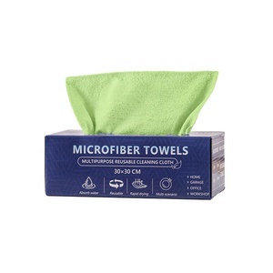 カスタム30x30cmマイクロファイバーラグ取り外し可能キッチンクロス多目的タオルボックス付きマイクロファイバータオルロール - Product Image 1