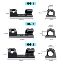 Clips de câbles autocollants carrés en PVC durables, vente en gros d'usine, pour la gestion des câbles dans la salle de bain, le salon, sur le bureau, pour ordinateur portable, PC, TV