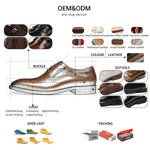 OEM Custom Fashion Cowhide Laser Carved Waterproof Shock Resistant Breathable <b>Height</b> <b>Increasing</b> Lace-up Oxford <b>Shoes</b> Office - Product Image 4