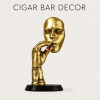 Statue décorative Art Déco dorée en résine, représentant une main tenant un cigare, pour bar à cigares, décoration de table, cadeau de mariage, pour homme, bar à domicile