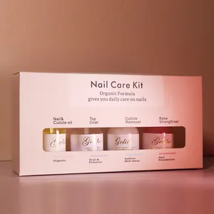 Base de remoção de unhas privada, 4 unidades, marcação superior, óleo óleo de cutícula, kit de cuidados para fortalecimento de unhas, hidratante de cutícula