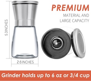 Juego de Molinillos Manuales de Especias de Acero Inoxidable de Alta Calidad, Resistentes a las Manchas, Duraderos y Ajustables, para Sal y Pimienta - Product Image 3