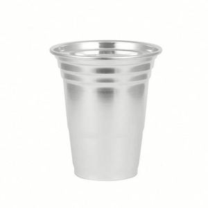 แก้วอลูมิเนียมแบบใช้แล้วทิ้งรุ่นใหม่ปี 2024 สำหรับโปรโมชั่น แก้วเบียร์แบบผนังเดี่ยวสั่งทำพิเศษ แก้วน้ำเย็น แก้วเบียร์ - Product Image 1