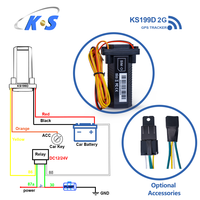 Traceur GPS étanche KS TRACK KS199D-2G |   Localisateur de voiture et de moto en temps réel, clôture géographique GSM, alarme de survitesse, garantie d'un an