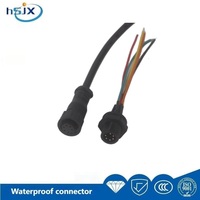 HE SHENG JIA XING M13 Connecteurs Électriques Étanche en Cuivre Mâle-Femelle 2-7 Broches pour Carte PCB, à Connexion Rapide