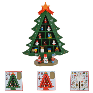 Hot Sale DIY Wooden <strong>Christmas</strong> <strong>Tree</strong> with <strong>Miniature</strong> Wooden Ornaments for Kids Present - Product Image 2