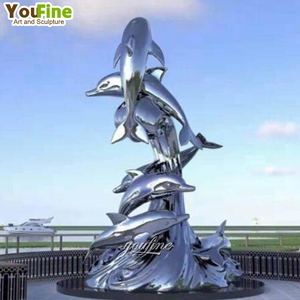 Jardín Decoración al aire libre Estatua <span class=keywords><strong>de</strong></span> delfín <span class=keywords><strong>de</strong></span> <span class=keywords><strong>acero</strong></span> inoxidable <span class=keywords><strong>de</strong></span> alta calidad Tamaño real - Product Image 3