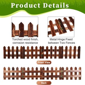 Bordure de jardin en bois Clôture de jardin en bois Bordure de paysage Bordure de lit de fleurs décorative Extérieur pour cour Patio Pelouse Arbre - Product Image 3