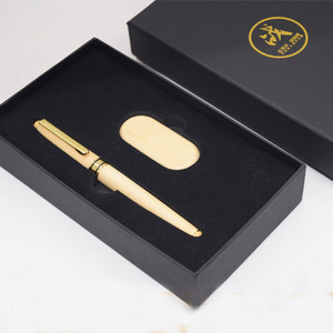 Juego de regalos de madera personalizados para decoración de escritorio, 4/8/16/32/64GB, controlador Flash USB, juego de bolígrafos de bambú de madera Natural para la escuela y la Oficina - Product Image 6