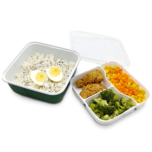 Disposable Lunch Box Disposable Lunch Box Custom PP Microwavable Plastic Disposable 3 Divisions Square Lunch Box With Lid