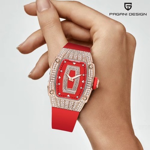 Montre de luxe pour femme PAGANI DESIGN PD-YS013, or rose, élégante, sportive, bracelet en caoutchouc, forme barillet, étanche, quartz - Product Image 2