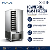 Réfrigérateur commercial MUXUE en acier inoxydable à 10 plateaux et 1 porte -40°C ℃   Congélateur rapide pour viande et pain