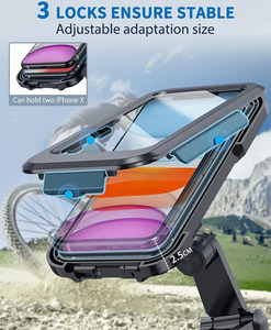 Supporto per telefono per bici da <span class=keywords><strong>moto</strong></span> regolabile a 360 gradi con supporto per telefono esterno flessibile impermeabile - Product Image 6