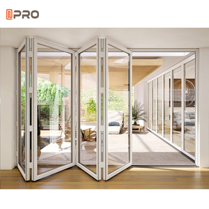Nhôm kính nhôm bi gấp cửa trượt Bifold cửa cho biệt thự Patio cửa đôi kính nhôm thép không thấm nước hiện đại - Product Image 4