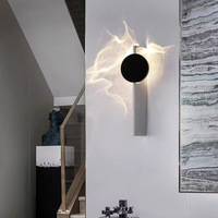 Applique Murale LED Moderne Simple à Effet Ombre, Orientable, Design Ondulé, pour Salon, Chambre, Escalier, Couloir, Ambiance