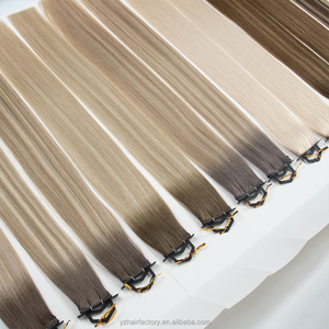 Extensions de cheveux humains russes Genius Weft de qualité 12A, prêtes à la livraison, en vrac, couleur marron, double épaisseur, type Eslavo - Product Image 1