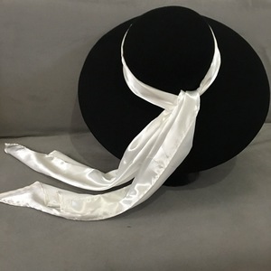 Deluxe 100% feltro di lana elegante spettacolo di festa abbassa la signora femminile 17.5cm cappello a tesa larga corona rotonda eventi rigidi moda donna cappello - Product Image 3