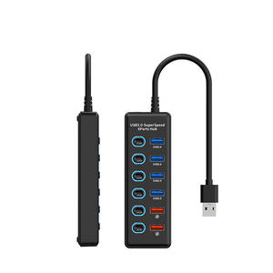 6 Ports 24W Powered <b>USB</b> 3.0 <b>Hub</b> Splitter with 4 High Speed 5Gbps Data Ports and 2 Fast Charging Ports Multi Port <b>USB</b> Expander - Product Image 1