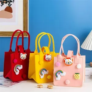 Nuovo Design animale cartone animato cesto portaoggetti per bambini giocattolo Organizer feltro scatola armadio borsa