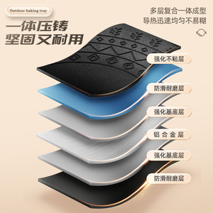 DUFFLON Six Pointed Star Barbecue Pan Non Stick Smokeless Outdoor Portable Electromagnetic Gas Dual Use Grill 30cm - Product Image 5