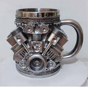 2025 vendita calda nuovo Design creativo 15oz <span class=keywords><strong>motore</strong></span> 3D V8 in acciaio inox tazza di caffè <span class=keywords><strong>motore</strong></span> V6 boccale di birra per i regali di natale - Product Image 3