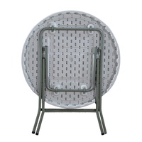 Meubles de jardin modernes pour repas en plein air, table ronde pliable en plastique HDPE de 80 cm, structure en fer, pour mariage, banquet, hôtel, villa, événements