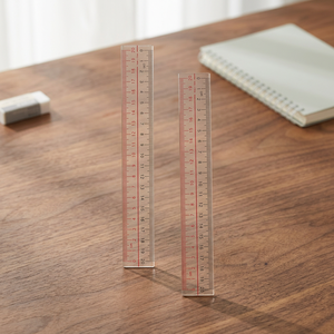 ไม้บรรทัดอะคริลิคแบบตรง 2 ชิ้น ขนาด 20 ซม. - Product Image 3