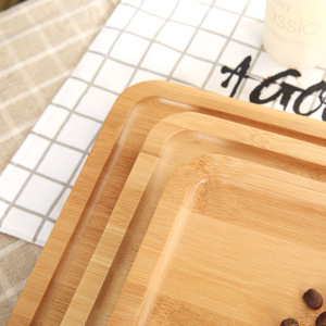 Plateaux de service en bambou rectangulaires et ronds, assiettes en bois naturel pour la cuisine et l'hôtellerie, style simple, couleur unie - Product Image 4
