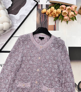 Chaqueta de Punto a Cuadros con Flecos, Suéter Corto con Botones y Bolsillos, Prenda Casual Versátil para Todas las Temporadas - Product Image 3