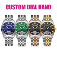 Montre mécanique squelette de luxe pour homme avec mouvement automatique, logo personnalisé, originale, pour fabricants de montres pour hommes