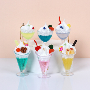 จี้ห้อยกระเป๋านักเรียนรูปถ้วยไอศกรีมจิ๋วจำลอง ของตกแต่ง DIY อุปกรณ์เสริมเครื่องประดับ - Product Image 2