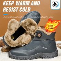 Chaussures de sécurité OEM d'hiver imperméables pour la randonnée, légères, sportives, pour usage industriel, avec embout en acier, en daim et toile, mi-montantes